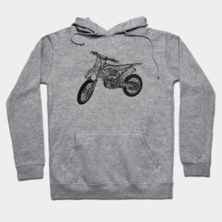 CRF250R Bike Blueprint Sketch Art Hoodie